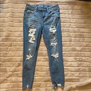 Distressed Blue Jeans